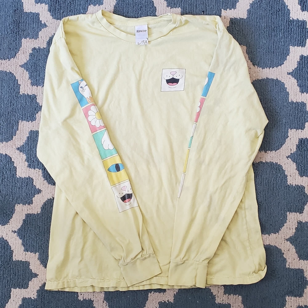 RIPNDIP ice cream nermal tee. Yellow. XL. Preloved <3.